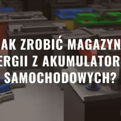 Jak zrobić magazyn energii z akumulatorów samochodowych? Wiele akumulatorów samochodowych i kable z zaciskami.