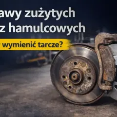 Zużyte tarcze hamulcowe i nowa. Sprawdź, kiedy wymienić tarcze, zanim osiągną minimalną grubość.