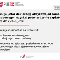 Usługa PUESC: złóż deklarację akcyzową od samochodu i uzyskaj potwierdzenie zapłaty. Sprawdź, czy dotyczy Cię sprawdzenie opłacenia akcyzy.