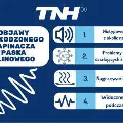 Objawy uszkodzonego napinacza paska klinowego: nietypowe dźwięki, problemy z układami, nagrzewanie się paska, drgania. Czas na wymianę paska wielorowkowego!