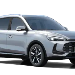 Srebrny MG ZS HEV, idealny do leasingu na ile lat. Nowoczesny design i hybrydowy napęd.