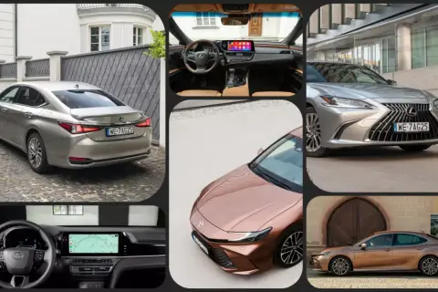 Lexus ES i Toyota Camry – eleganckie sedany, jeden luksusowy, drugi z dynamicznym wnętrzem.