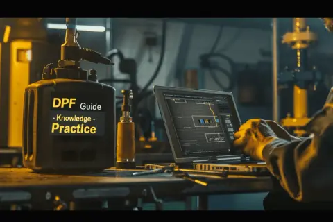 Warsztat mechanika analizującego wycięty DPF. Objawy problemów z filtrem cząstek stałych są kluczowe dla diagnozy.
