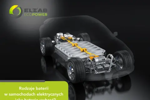 Szczegółowy widok baterii nowej generacji w samochodzie elektrycznym.