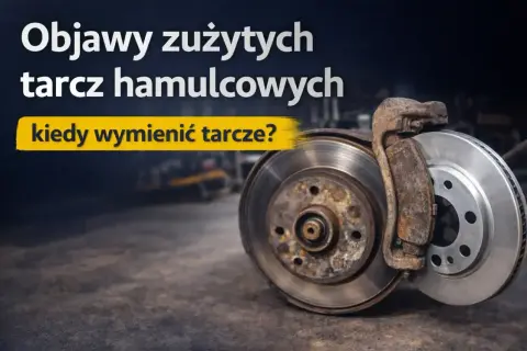 Zużyte tarcze hamulcowe i nowa. Sprawdź, kiedy wymienić tarcze, zanim osiągną minimalną grubość.
