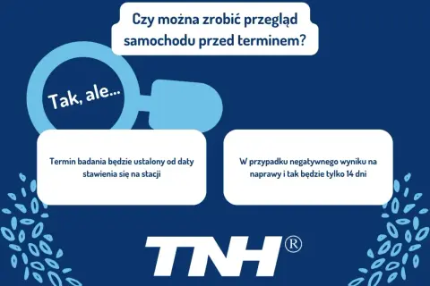 Czy można zrobić przegląd samochodu przed terminem? Tak, ale termin badania będzie ustalony od daty stawienia się na stacji. W przypadku negatywnego wyniku na naprawy i tak będzie tylko 14 dni.
