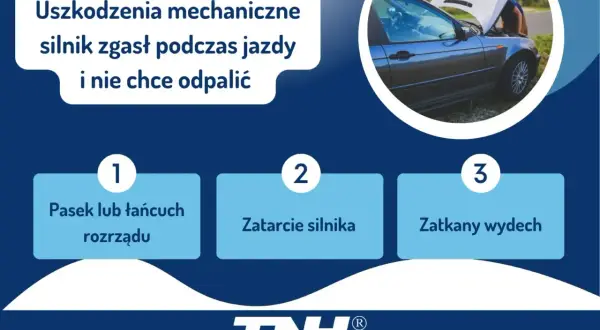 Silnik diesel zgasł podczas jazdy i nie odpala. Przyczyny: zerwany pasek rozrządu, zatarcie silnika, zatkany wydech.