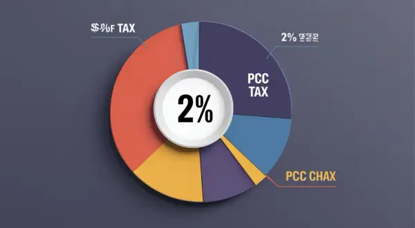 Wykres kołowy pokazuje, że podatek od czynności cywilnoprawnych (PCC) wynosi 2%.