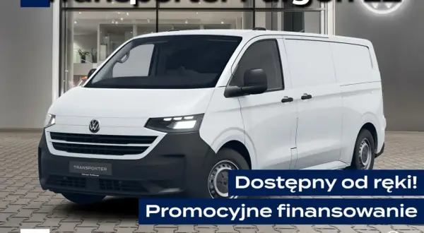 Biały Volkswagen Transporter Furgon L2, jeden z wielu volkswagen dostawczy modeli, dostępny od ręki z promocyjnym finansowaniem.