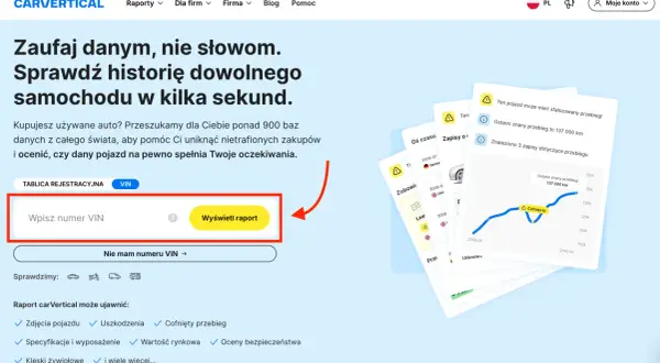 Kupujesz auto? Sprawdź historię pojazdu po VIN, by wiedzieć, o co pytać przy zakupie auta. Raport ujawni cofnięty przebieg i inne wady.