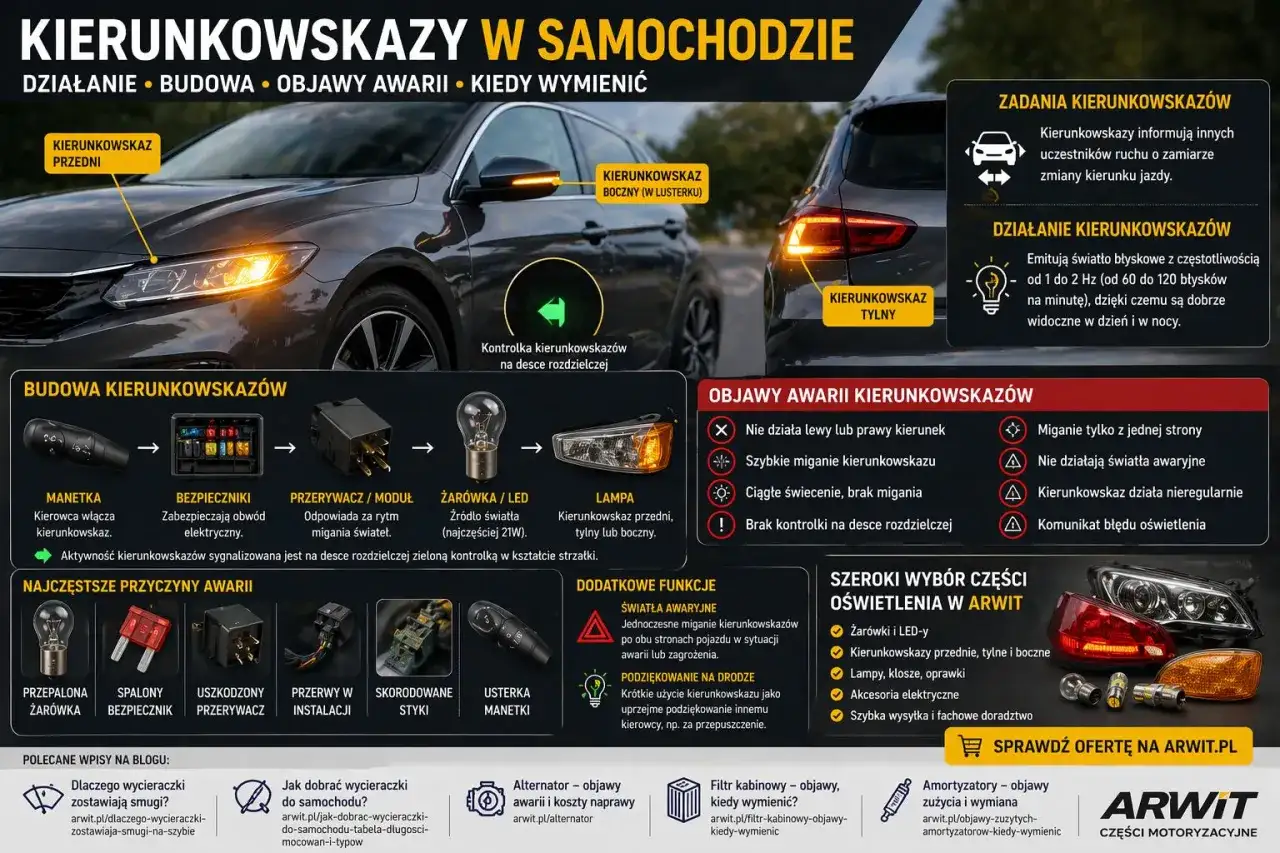 Jak działają kierunkowskazy i co oznacza szybkie miganie?