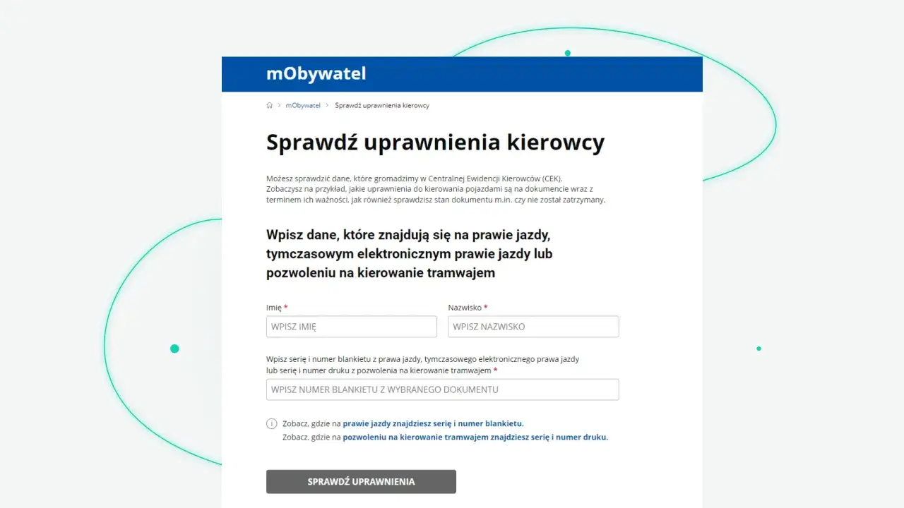 Jak sprawdzić czy ktoś ma prawo jazdy? Wpisz dane z dokumentu, aby zweryfikować uprawnienia kierowcy w CEK.