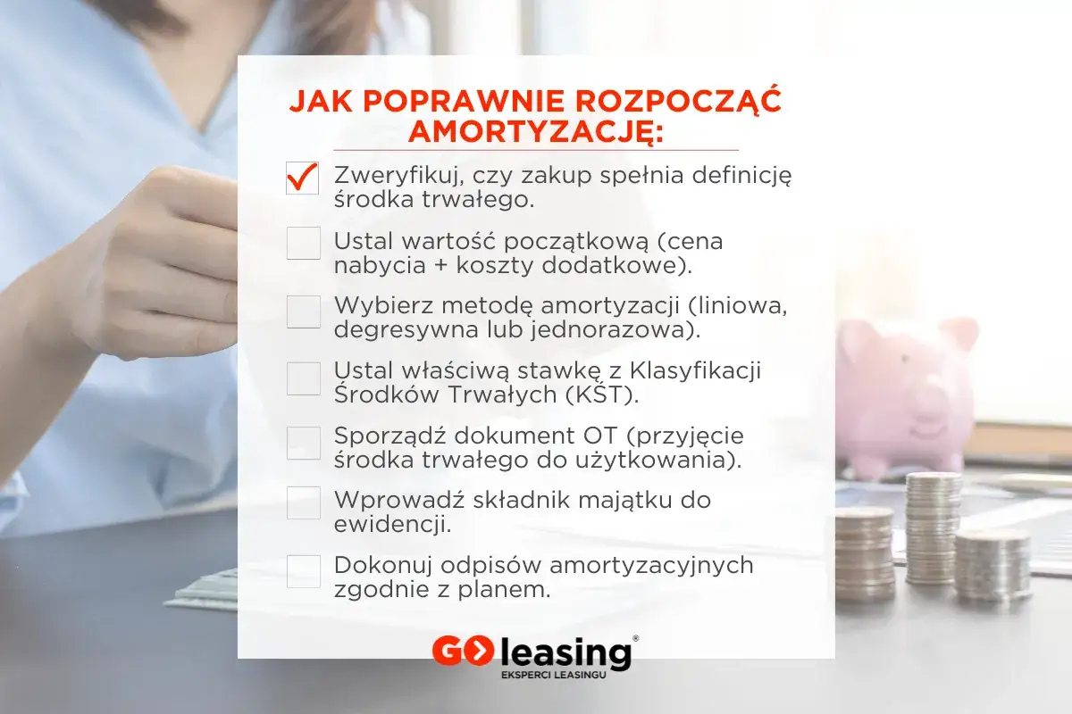 Jak poprawnie rozpocząć amortyzację maszyn i urządzeń: weryfikacja, ustalenie wartości, wybór metody, stawki KST, dokument OT, wprowadzenie do ewidencji i odpisy.