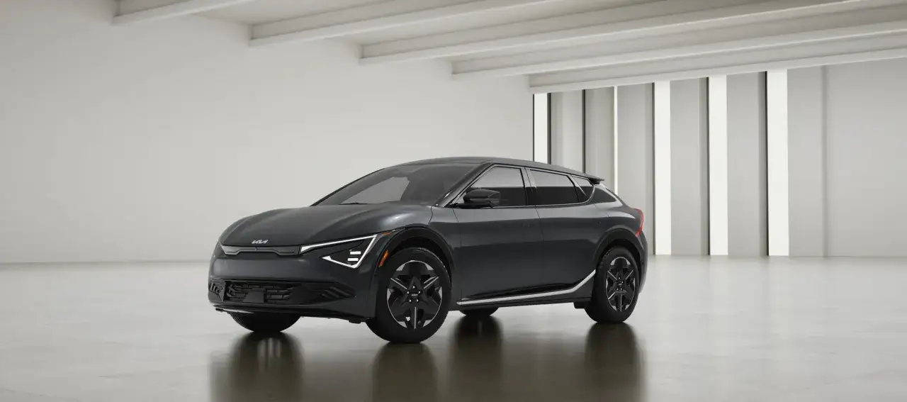 Nowoczesne modele samochodów elektrycznych, jak ten stylowy Kia EV6, wyznaczają przyszłość motoryzacji.